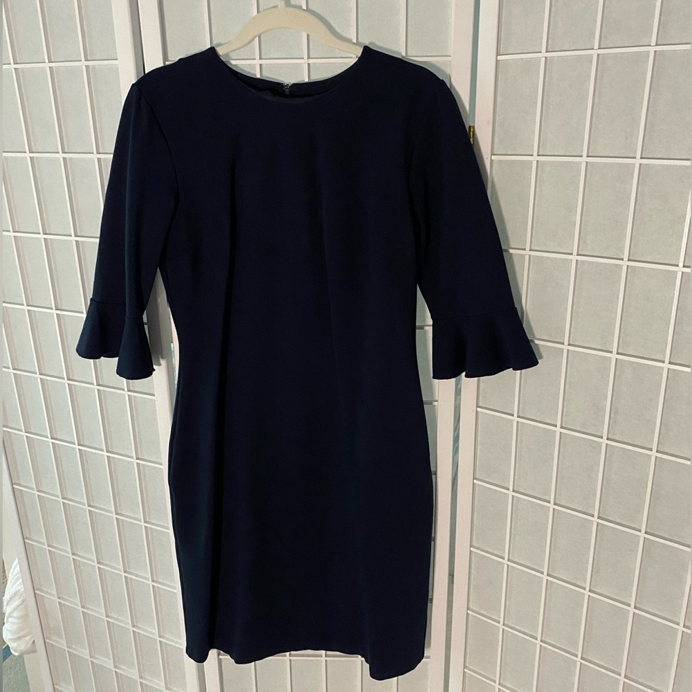 Banana Republic Navy Ruffle Sleeve Shift Dress